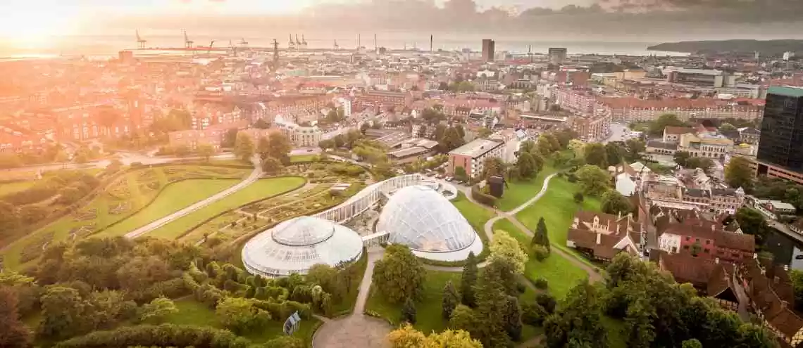 Top 8 Best Places To Live In Denmark For Expats   Drone Shot Of Aarhus City Denmark 